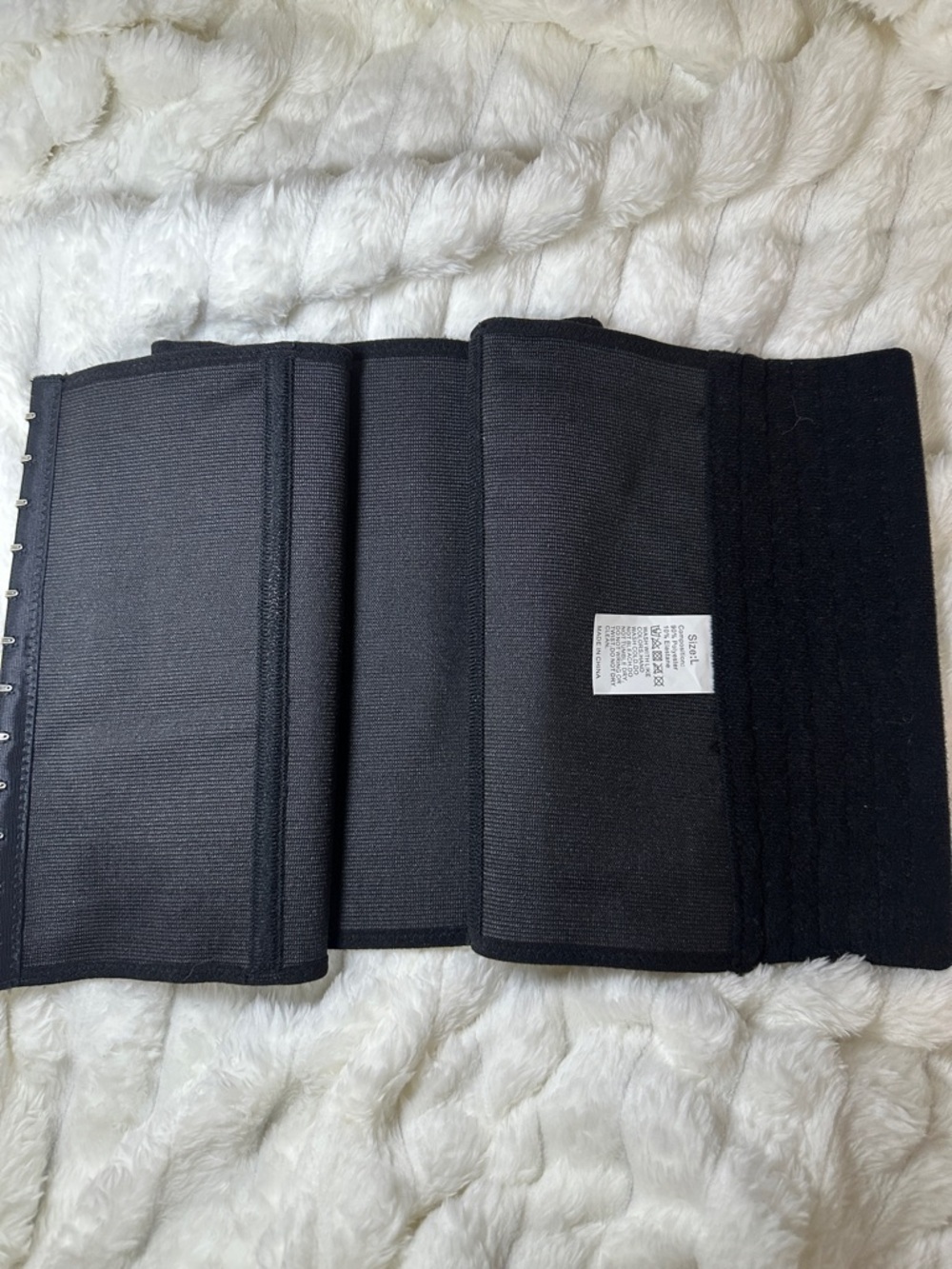 Black Waist Trainer with Multi-Hook Closure - Picture 2 of 3